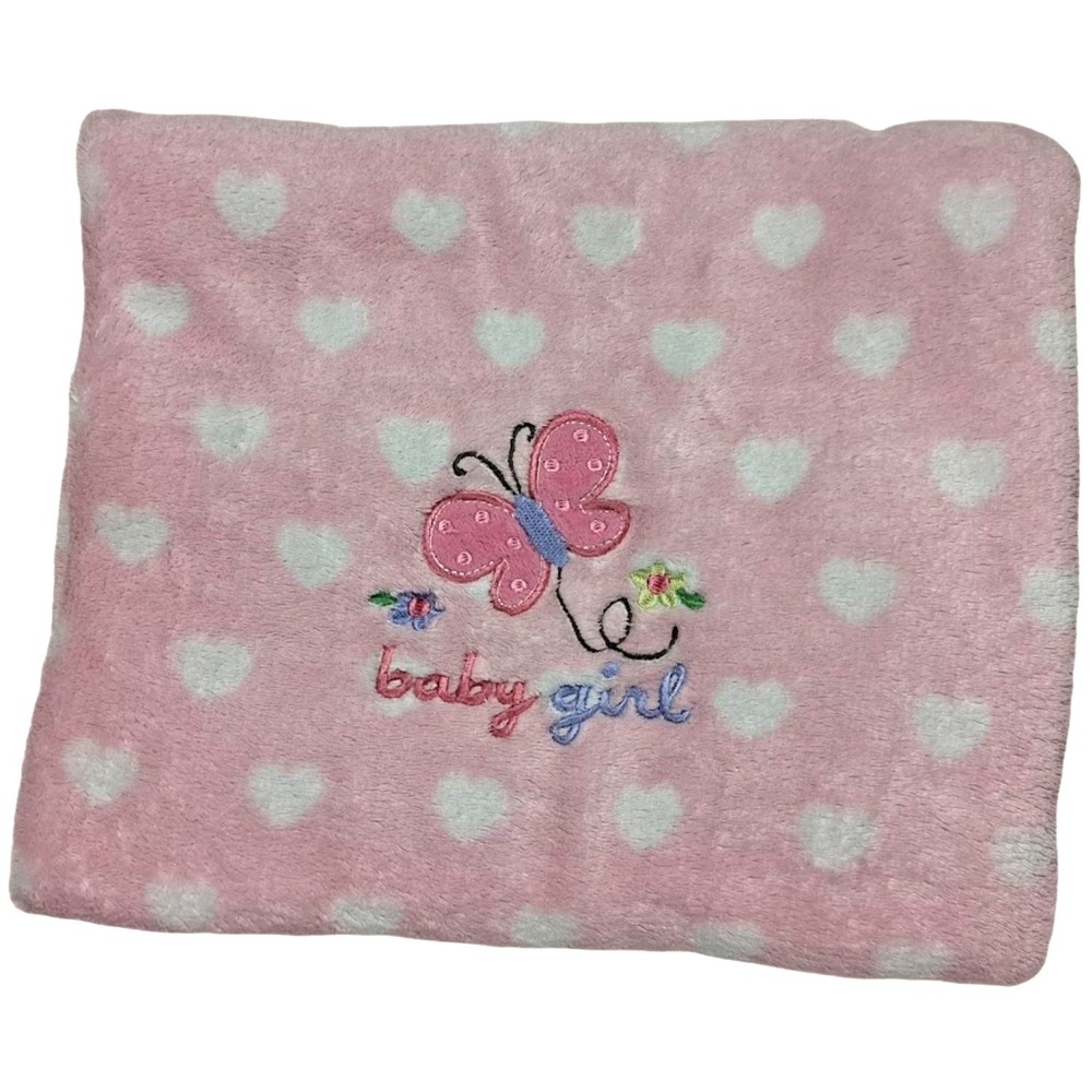 Garanimals Pink Heart Baby Girl Fleece Blanket Lovey Butterfly Walmart 30x40